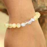 Light yellow Citrine Bracelet stretch Bracelet in sterling silver